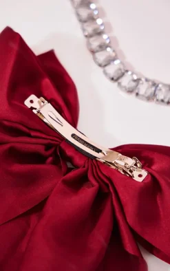 Cherry Red Oversized Bow Hair Clip