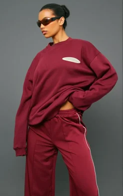 Cherry Red Studio Archive Mode Badge Oversized Sweatshirt