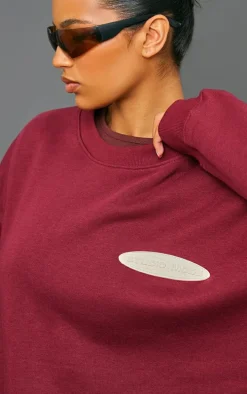 Cherry Red Studio Archive Mode Badge Oversized Sweatshirt