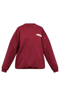 Cherry Red Studio Archive Mode Badge Oversized Sweatshirt
