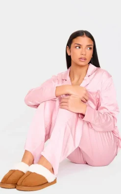 Chestnut Faux Suede Mule Slippers