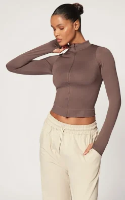 Chocolate Basic Seamless Jacket