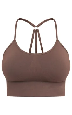Chocolate Basic Seamless Padded Sports Bra