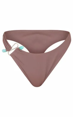 Chocolate Brazilian Silver Trim Bikini Bottoms