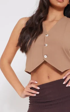 Chocolate Brushed Rib Mini Skirt