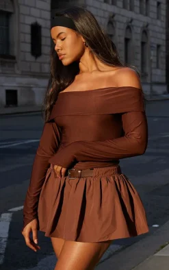 Chocolate Cotton Poplin Frill Belt Detail Bloomers