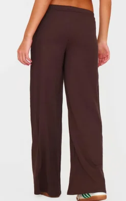 Chocolate Cotton Straight Leg Pants