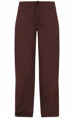Chocolate Cotton Straight Leg Pants