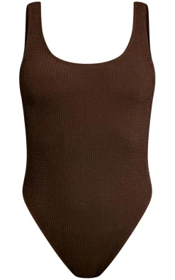 Chocolate Crinkle Low Scoop Back Swimsuit