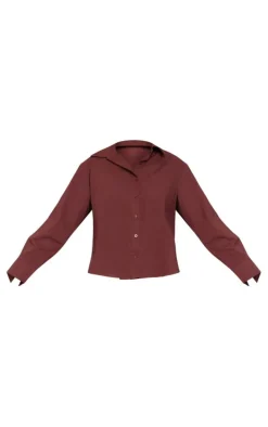 Chocolate Detail Long Sleeve Pajama Shirt