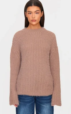 Chocolate Eyelash Knit Super Oversized Sweater