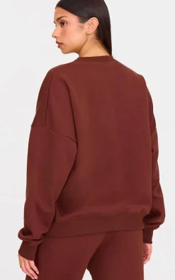 Chocolate Oversized Long Sleeve Sweatshirt