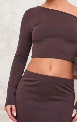 Chocolate Premium Soft Touch Long Sleeve Top