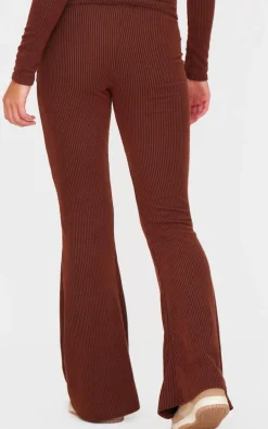 Chocolate Rib High Waisted Flares