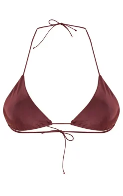 Chocolate Triangle Tie Back Bikini Top