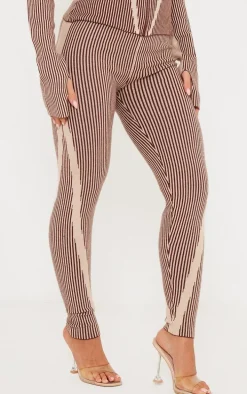 Chocolate Two Tone High Waist Knit Leggings