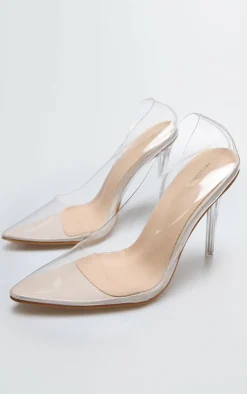 Clear Heeled Court Shoes