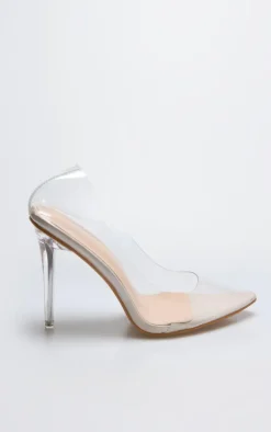 Clear Heeled Court Shoes