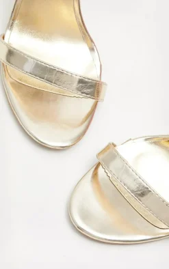 Clover Gold Metallic Heeled Strappy Sandal