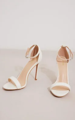 Clover White Strap Heeled Sandals