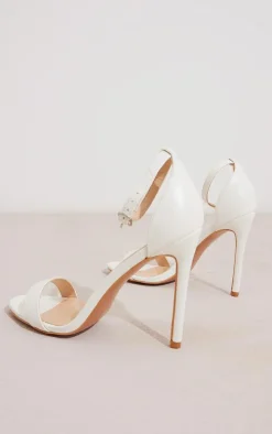 Clover White Strap Heeled Sandals
