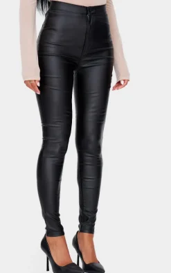 Coated Black Disco Skinny Jeans