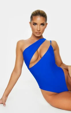 Cobalt Asymmetric Double Strap Swimsuit