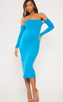 Cobalt Bardot Long Sleeve Knit Maxi Dress