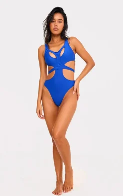 Cobalt Double Layer Cut Out Swimsuit