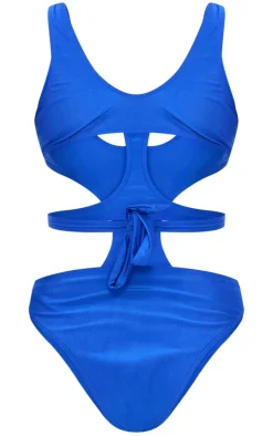 Cobalt Double Layer Cut Out Swimsuit