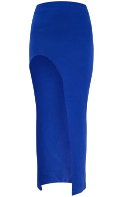 Cobalt Knit Extreme Split Maxi Skirt