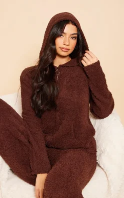 Coffee Cosy Long Sleeve Zip Up Hooded Pajama Top