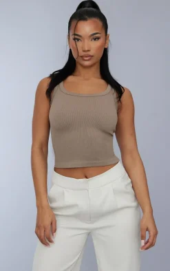 Coffee Snatched Rib Scoop Vest