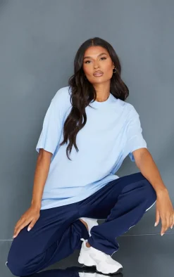 Cotton Baby Blue Oversized T-Shirt