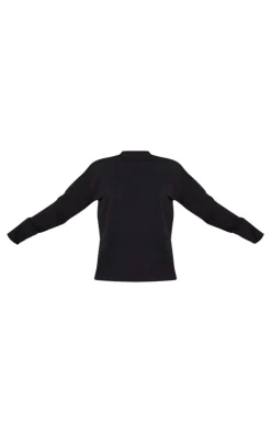 Cotton Black Oversized Long Sleeve T-Shirt