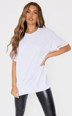 Cotton Grey Marl Oversized T-Shirt