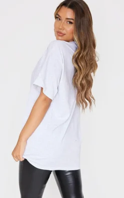 Cotton Grey Marl Oversized T-Shirt