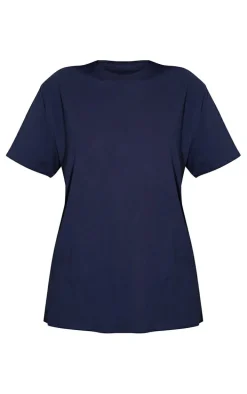 Cotton Navy Oversized T-Shirt