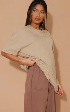 Cotton Sand Oversized T-Shirt