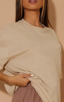 Cotton Sand Oversized T-Shirt