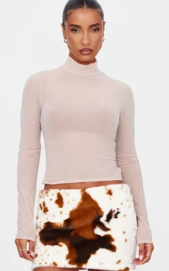 Cow Print Faux Fur Micro Mini Skirt