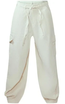 Cream Baggy Low Rise 90's Cargo Pants