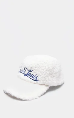 Cream Borg Boucle 'Saint Louis' Cap