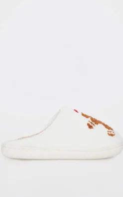 Cream Borg Gingerbread Slippers