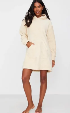 Cream Borg Hooded Blanket