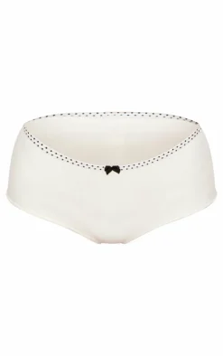 Cream Bow Detail Panties