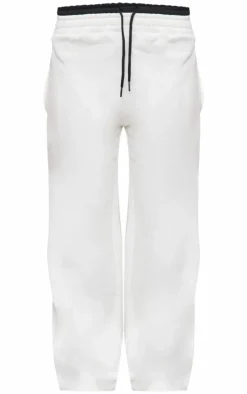 Cream Boxer Waistband Wide Leg Sweat Sweatpants