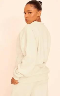 Cream Button Front Pocket Sweat Cardigan