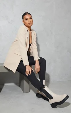 Cream Calf High Chunky Chelsea Boot