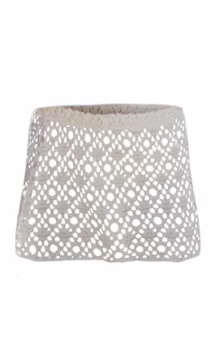 Cream Crochet Look Micro Mini Skirt